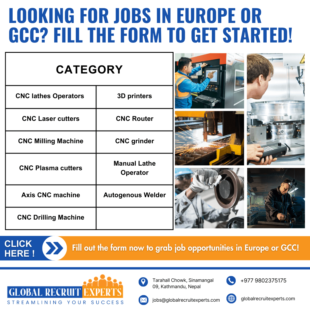 Global Recruit Experts Job Alert CNC