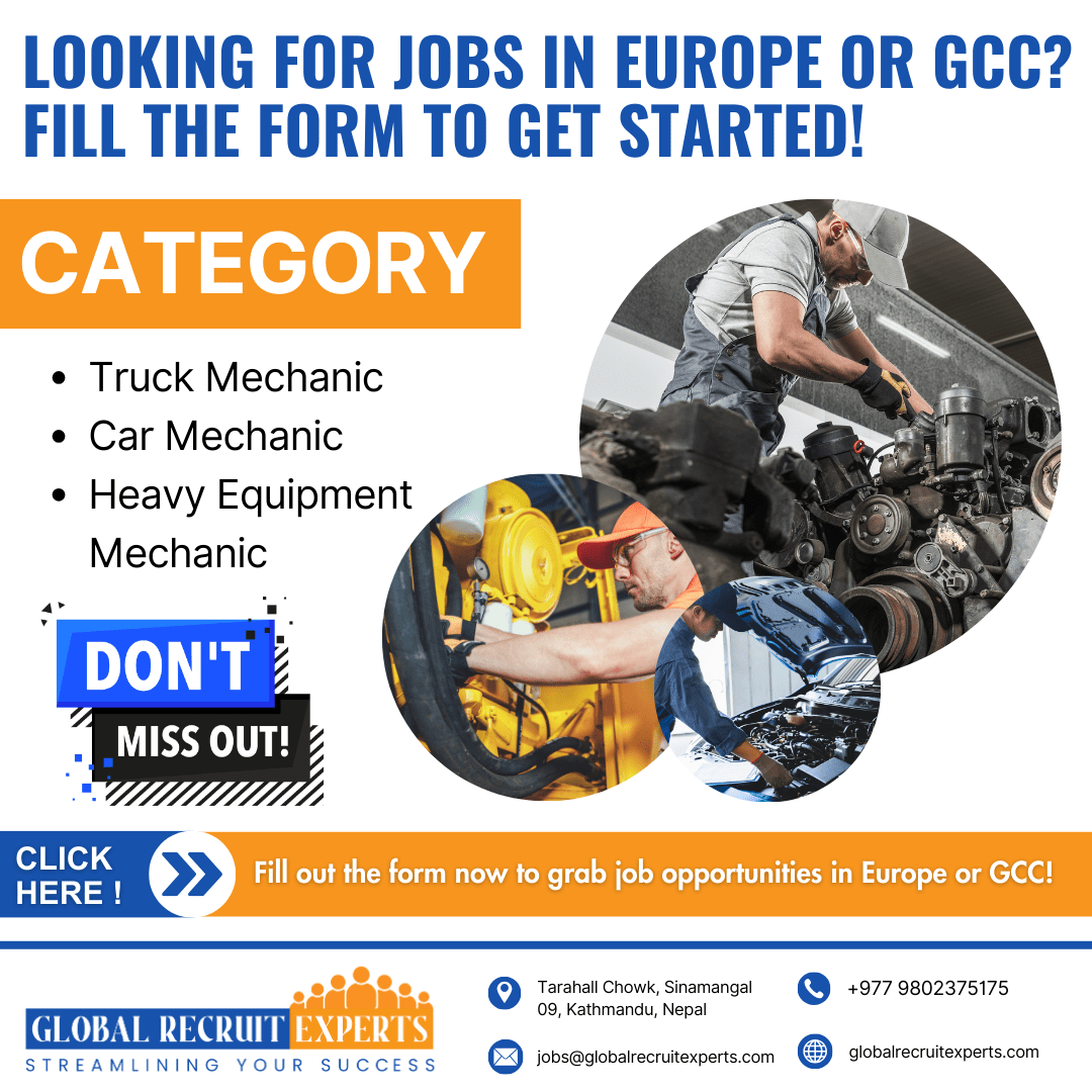 Global Recruit Experts Job Alert Mechanic